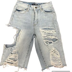 FashionNova Bermuda Ripped Shorts